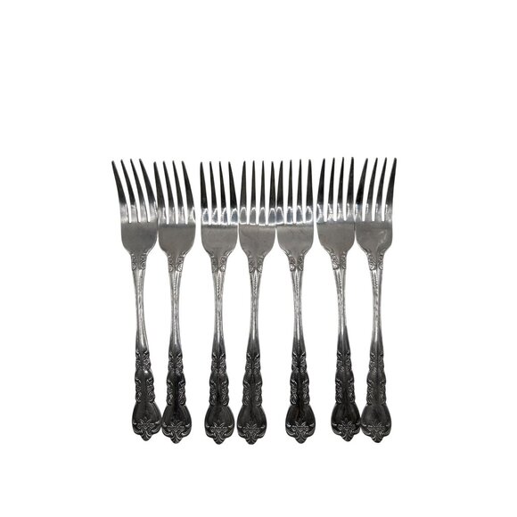 Stanley Roberts "Delight" Floral & Scrolls Silverware Set Of 8 Dinner Forks - Picture 2 of 6
